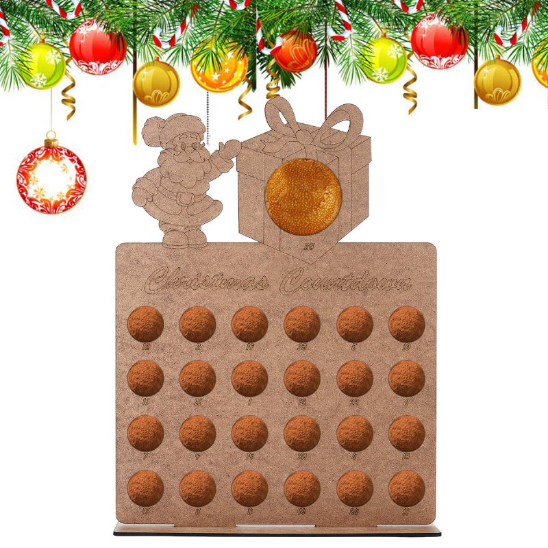 Trä Adventskalender Julgran 24 Chokladställ Stativ Hemdekorationer