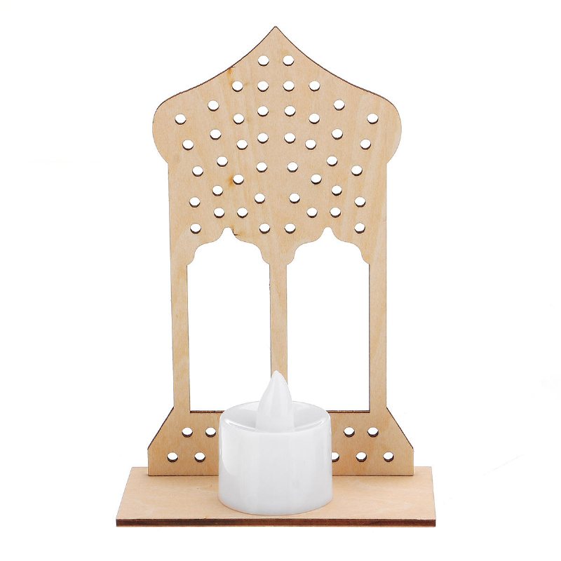 Trälampa Diy Islamic Palace Led-dekorationer Skrivbordspresenter Till Eid Mubarak