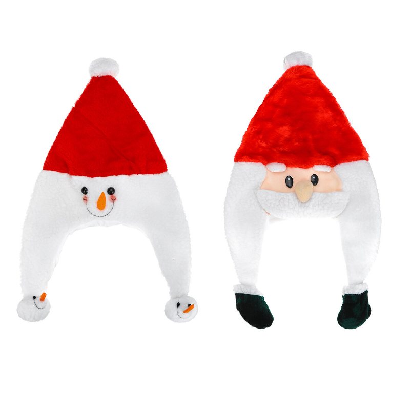 Unisex Jul Xmas Nyhet Plysch Hatt Jultomten Semester Dekoration