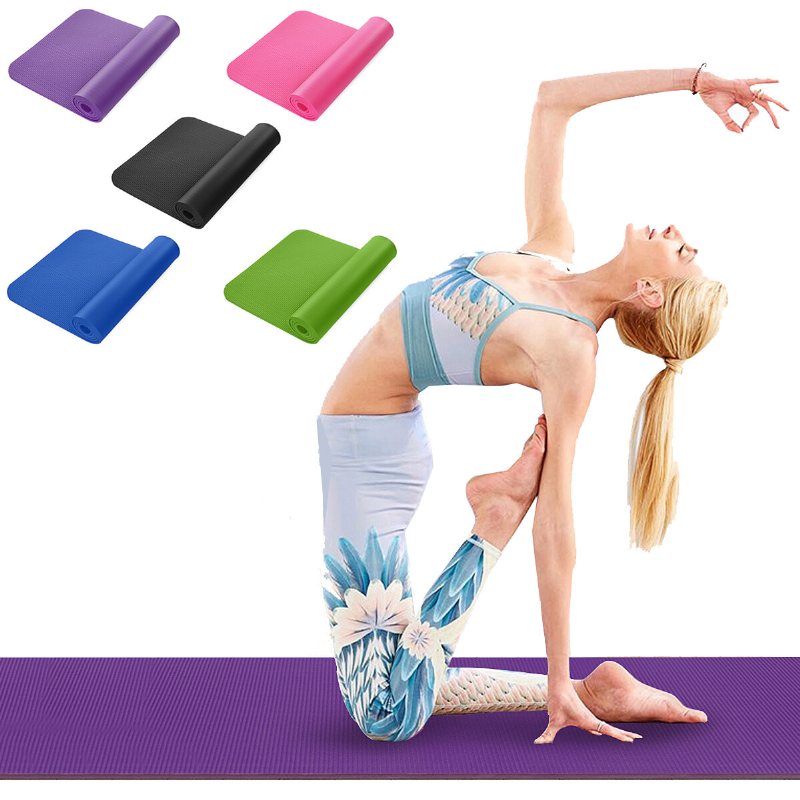 10mm Tjocklek Yogamattor Halkfria Smaklösa Fitness Pilates Mat Hemgym Sportkuddar