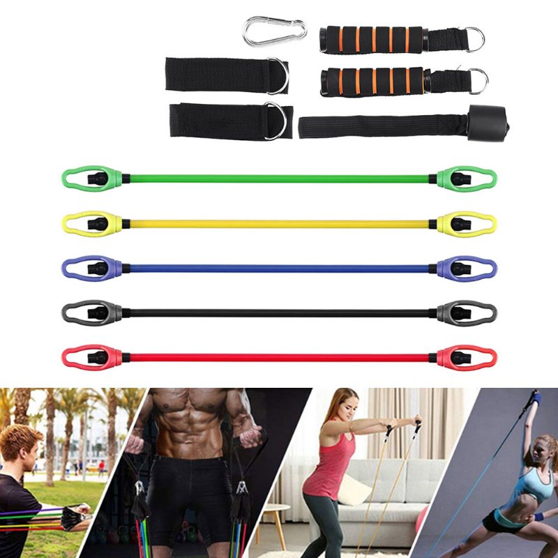 11 St Fitness Resistance Bands Set Pilates Pull Rope Exercises Elastiskt Band