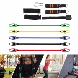 11 St Fitness Resistance Bands Set Pilates Pull Rope Exercises Elastiskt Band