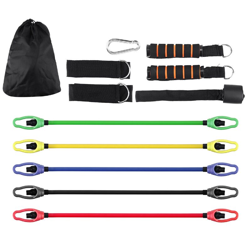 11 St Fitness Resistance Bands Set Pilates Pull Rope Exercises Elastiskt Band