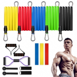 15-i-1 Resistance Bands Set 150lbs Träningsband Med Handtag Dörrankare Ankelband 8 Formade