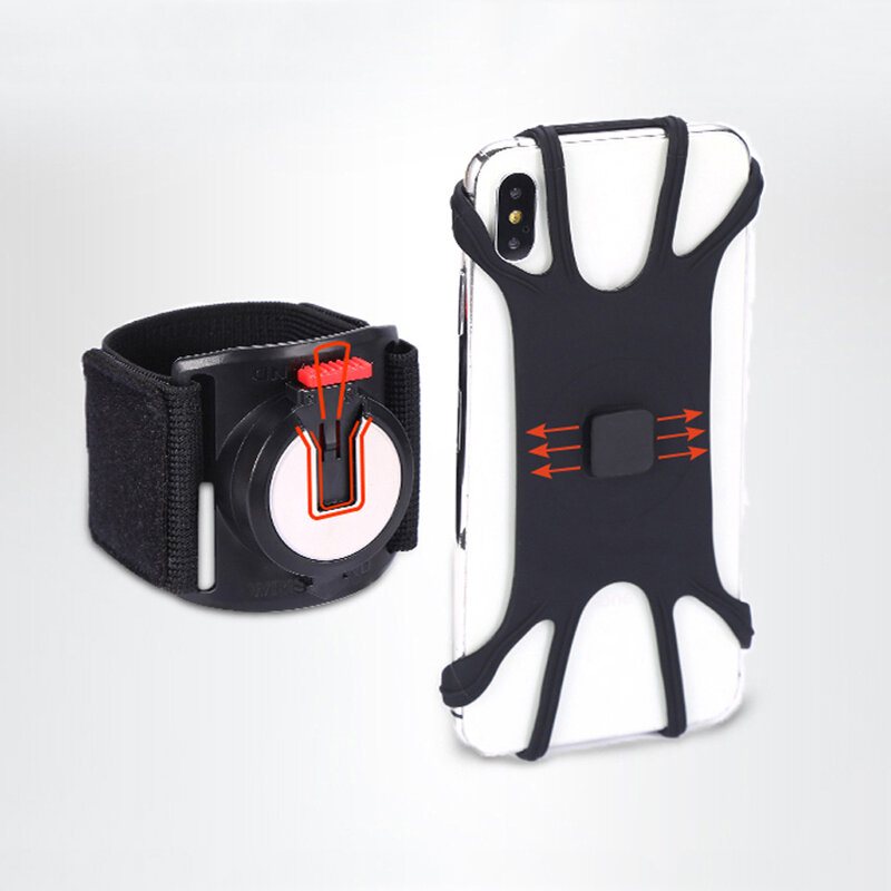 2-i-1 Löpararmband Armband 360° Justerbart Ridning Bergsbestigning Navigation Mobiltelefonhållare Fitness Sport Handledsrem