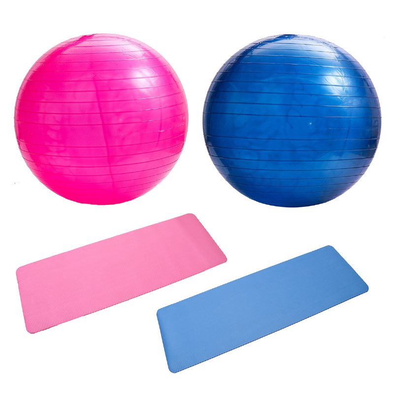 3 St/set Body Shaping Fitness Yogaboll + Yogamatta Pad + Pedaldragare Latex Buktränare