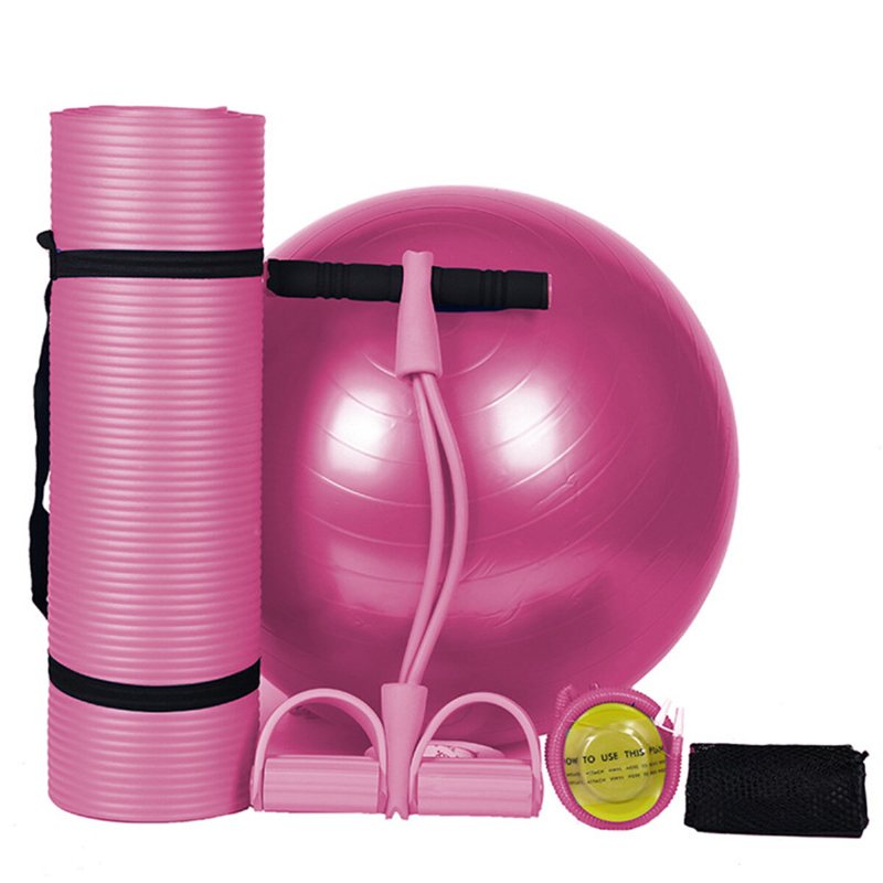 3 St/set Body Shaping Fitness Yogaboll + Yogamatta Pad + Pedaldragare Latex Buktränare