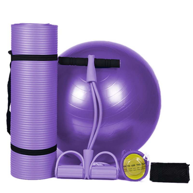 3 St/set Body Shaping Fitness Yogaboll + Yogamatta Pad + Pedaldragare Latex Buktränare