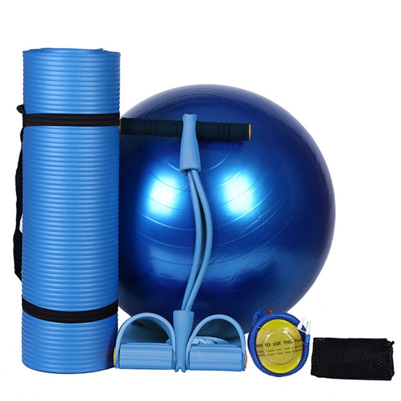 3 St/set Body Shaping Fitness Yogaboll + Yogamatta Pad + Pedaldragare Latex Buktränare