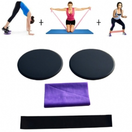 3st/set Yoga Gliding Plate Elastiskt Band Motståndsband Set Fitness Hip Muscle Training Kit