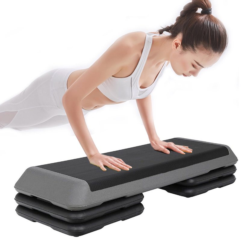 4 Risers 110cm Aerobic Exercise Step Stepper Workout Konditionsträningsbänk