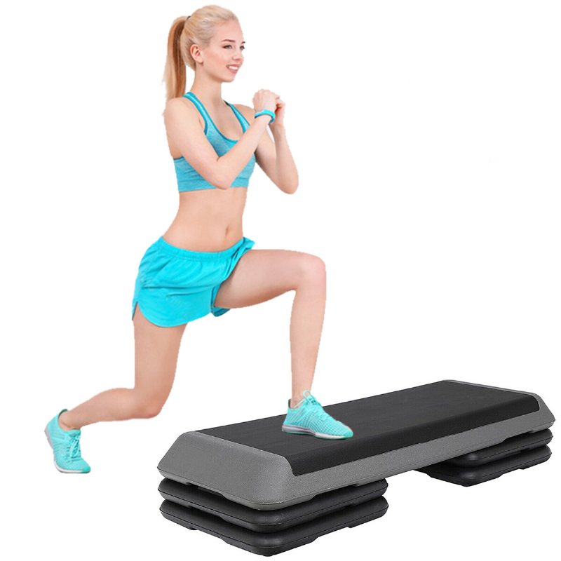 4 Risers 110cm Aerobic Exercise Step Stepper Workout Konditionsträningsbänk