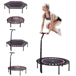 40"/50" Fitness Silent Mini Studsmatta Med Justerbart Handtag Vuxna Barn Gym Bungee Rebounder Jump Trainer