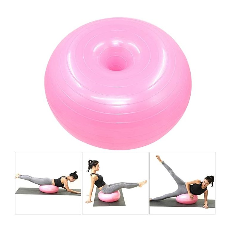 50 cm Yogabollar Donut Träning Anti-burst Bola Fitness Anti-slip Gym Pilates Massageboll Med Pump