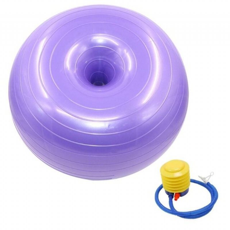 50 cm Yogabollar Donut Träning Anti-burst Bola Fitness Anti-slip Gym Pilates Massageboll Med Pump