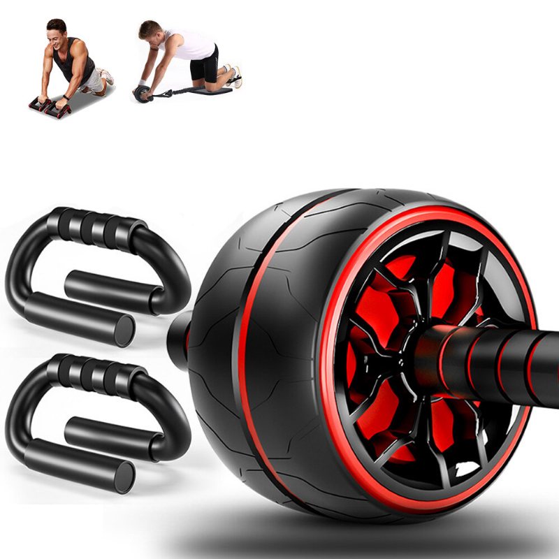 Abdominal Roller Fitness Slimming Core Workout Ab Wheel Push Ups-stativ Med Knäfall