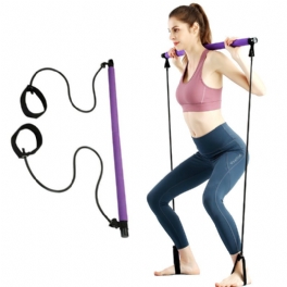 Bärbart Pilates Bar Kit + Resistance Band Justerbar Träningsstång Träningsutrustning För Hemmagym