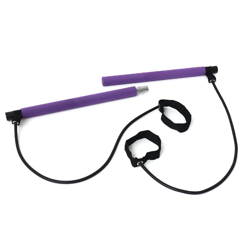 Bärbart Pilates Bar Kit + Resistance Band Justerbar Träningsstång Träningsutrustning För Hemmagym