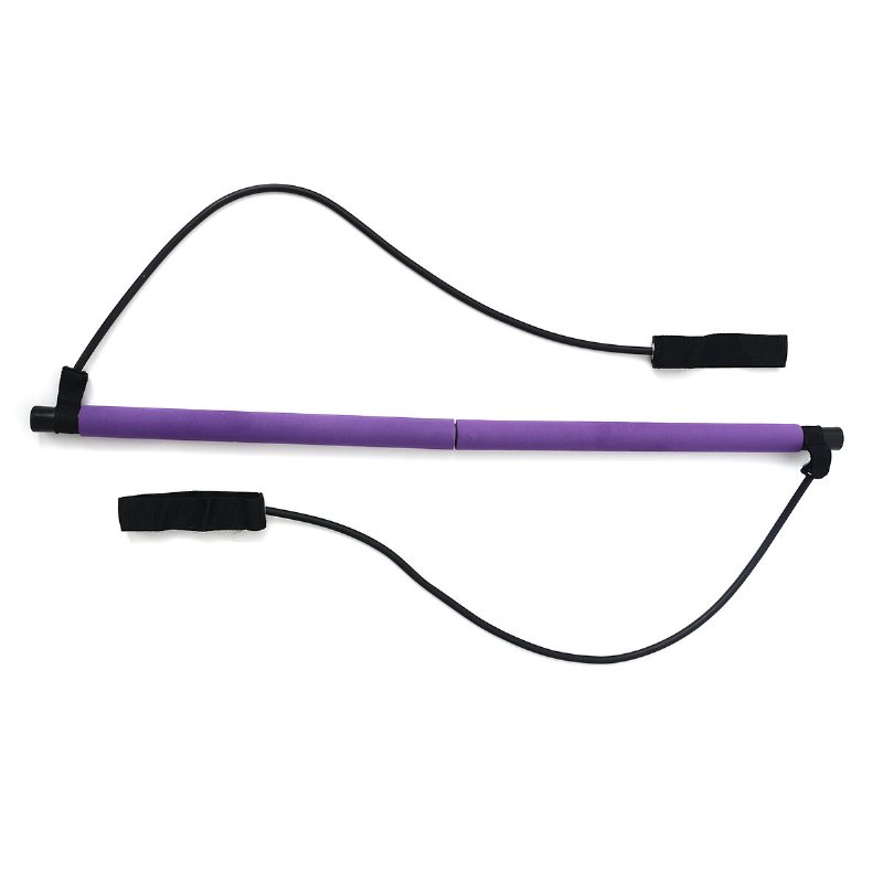 Bärbart Pilates Bar Kit + Resistance Band Justerbar Träningsstång Träningsutrustning För Hemmagym