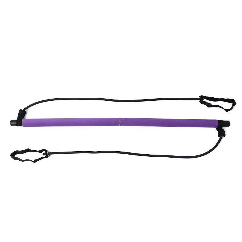 Bärbart Pilates Bar Kit + Resistance Band Justerbar Träningsstång Träningsutrustning För Hemmagym