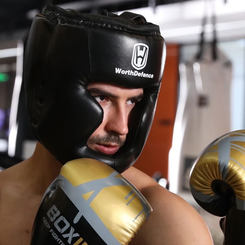 Boxning Huvudbonader Helmask Hjälm Sparring Protector