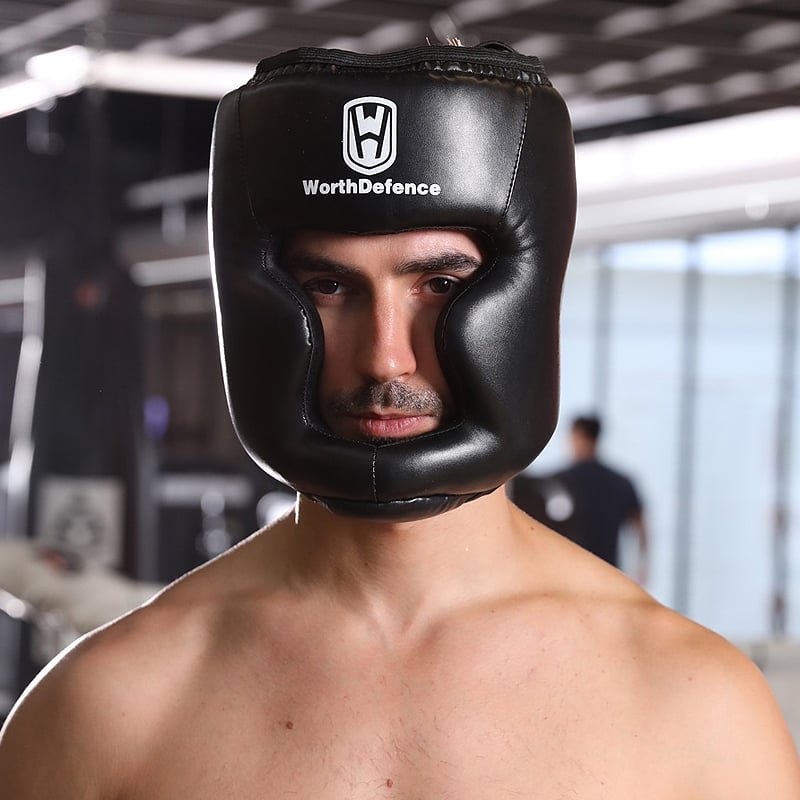 Boxning Huvudbonader Helmask Hjälm Sparring Protector