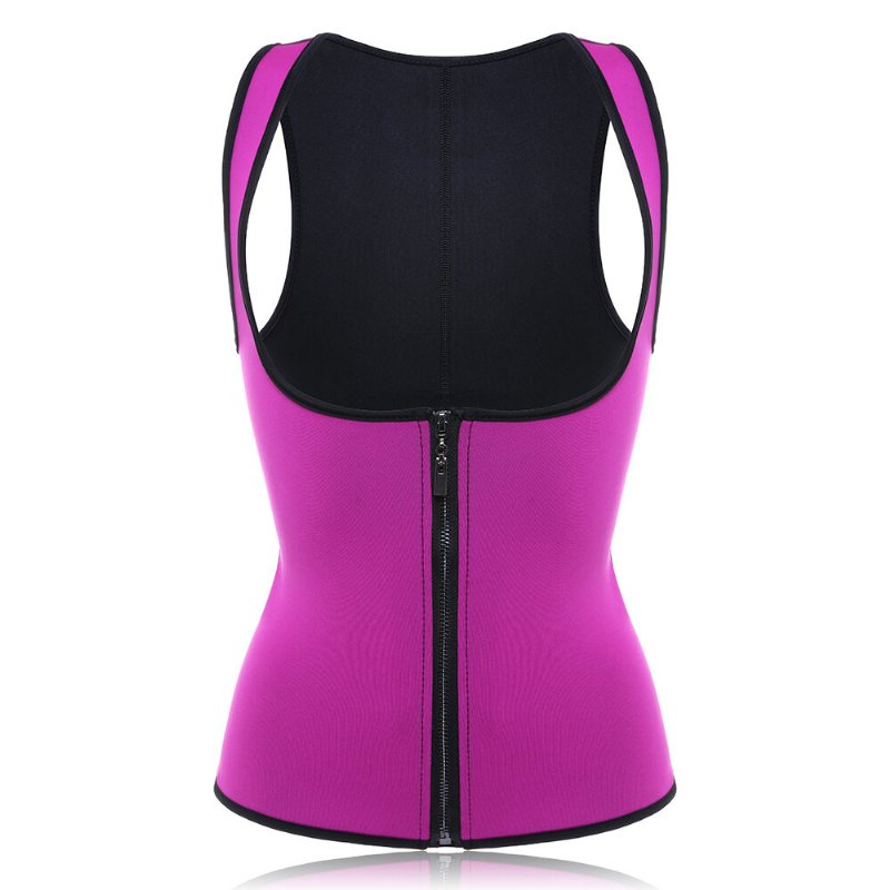 Dam Front Zip Sports Trainer Cincher Korsett Midja Shapewear Väst Plus Size Polyester Neopren