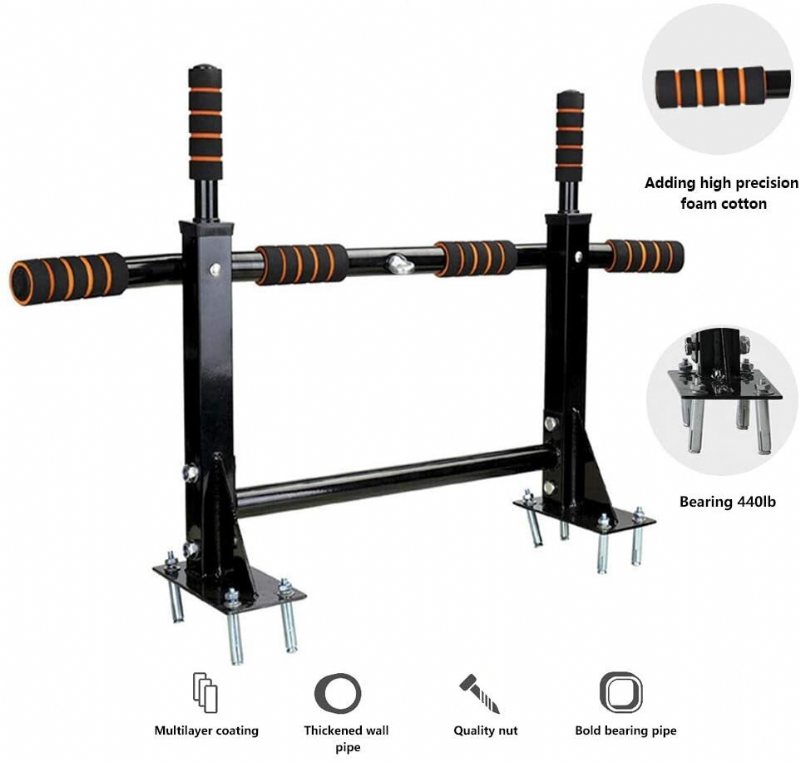 Dörröppning Väggmonterad Pull Up Bar Heavy Duty Chin Gym Träningsträning Fitness Hem Styrketräningsutrustning