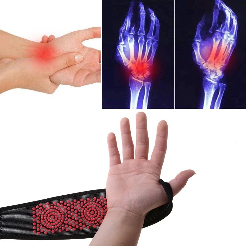 Handledsstöd Brace Wrap Magnetic Therapy Självuppvärmande Smärtlindring