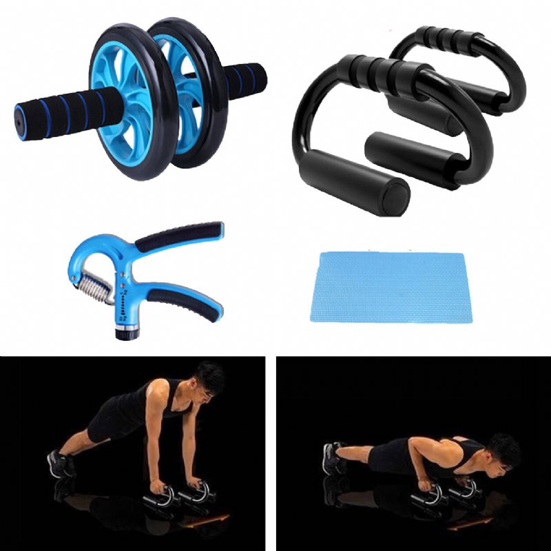 Hem Styrketräning Fitness Set Maghjul Roller Push Up Stand Handskar Hand Gripper Hopprep