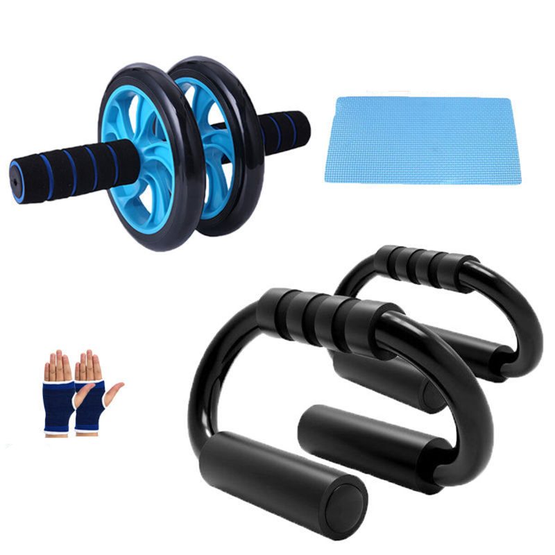 Hem Styrketräning Fitness Set Maghjul Roller Push Up Stand Handskar Hand Gripper Hopprep