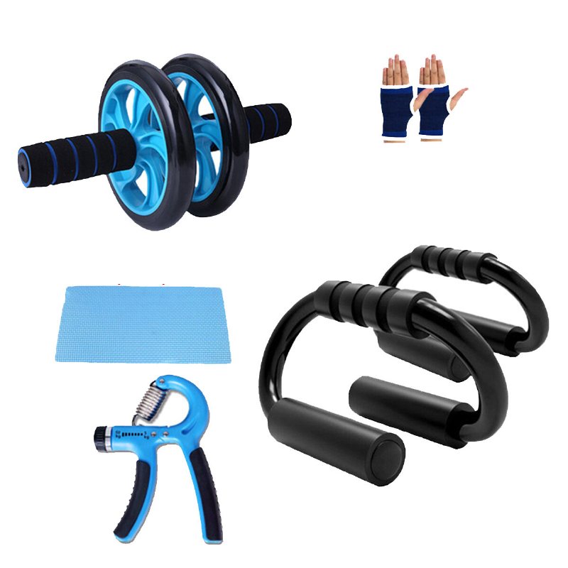 Hem Styrketräning Fitness Set Maghjul Roller Push Up Stand Handskar Hand Gripper Hopprep