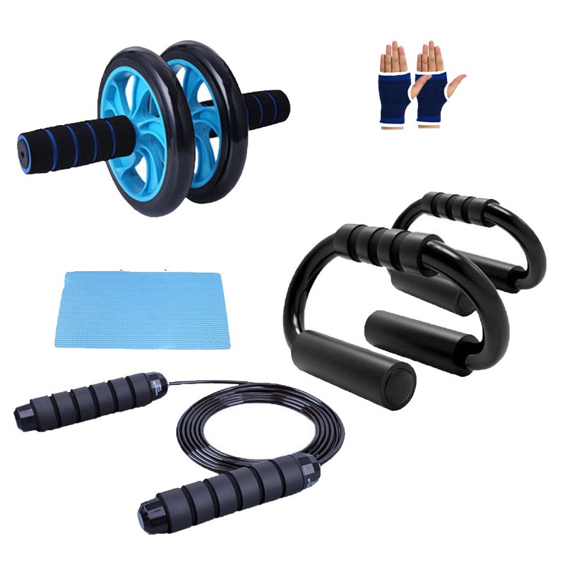 Hem Styrketräning Fitness Set Maghjul Roller Push Up Stand Handskar Hand Gripper Hopprep