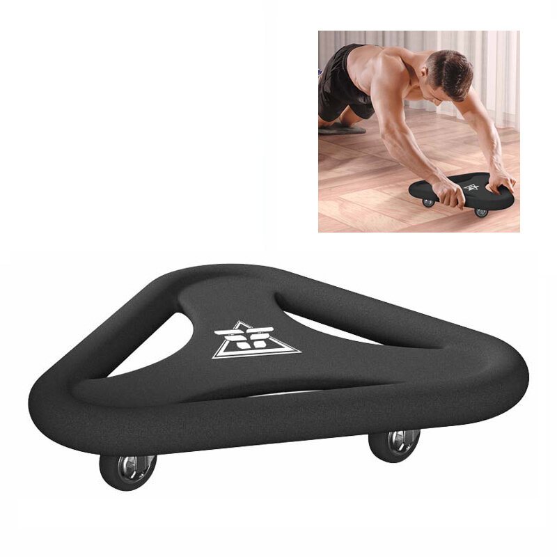 Kaload Multifunktionell Triangulär Bukplatta Fitness Ab Roller Plate Tyst Universal Abdominal Hjul Midja Core Workout Abs Bantning Hem Träningshjul Gymutrustning