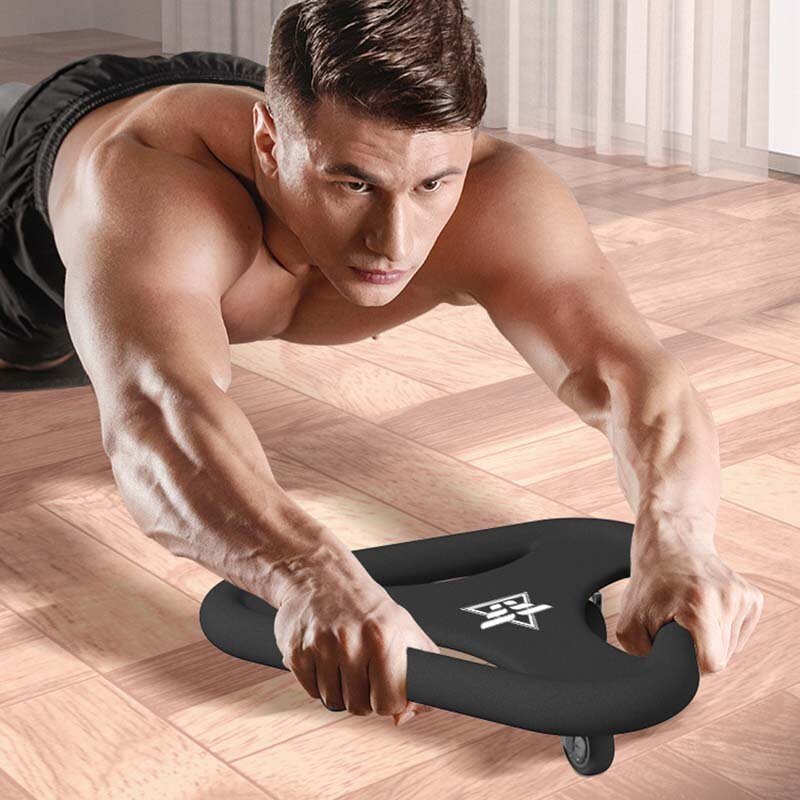 Kaload Multifunktionell Triangulär Bukplatta Fitness Ab Roller Plate Tyst Universal Abdominal Hjul Midja Core Workout Abs Bantning Hem Träningshjul Gymutrustning