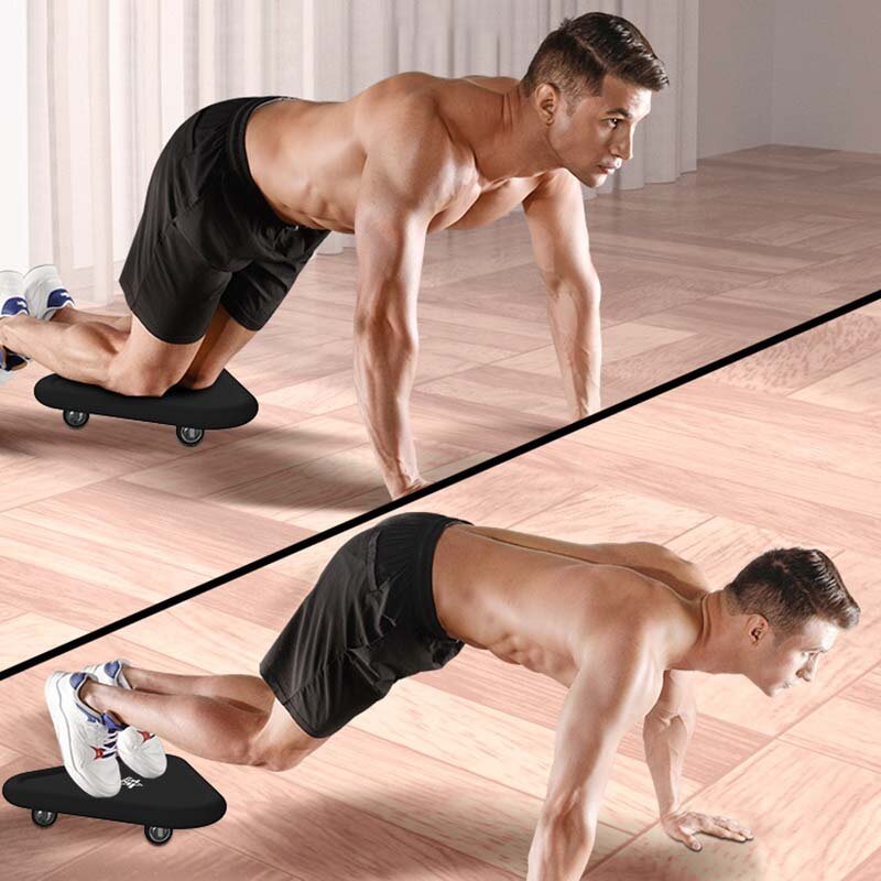 Kaload Multifunktionell Triangulär Bukplatta Fitness Ab Roller Plate Tyst Universal Abdominal Hjul Midja Core Workout Abs Bantning Hem Träningshjul Gymutrustning