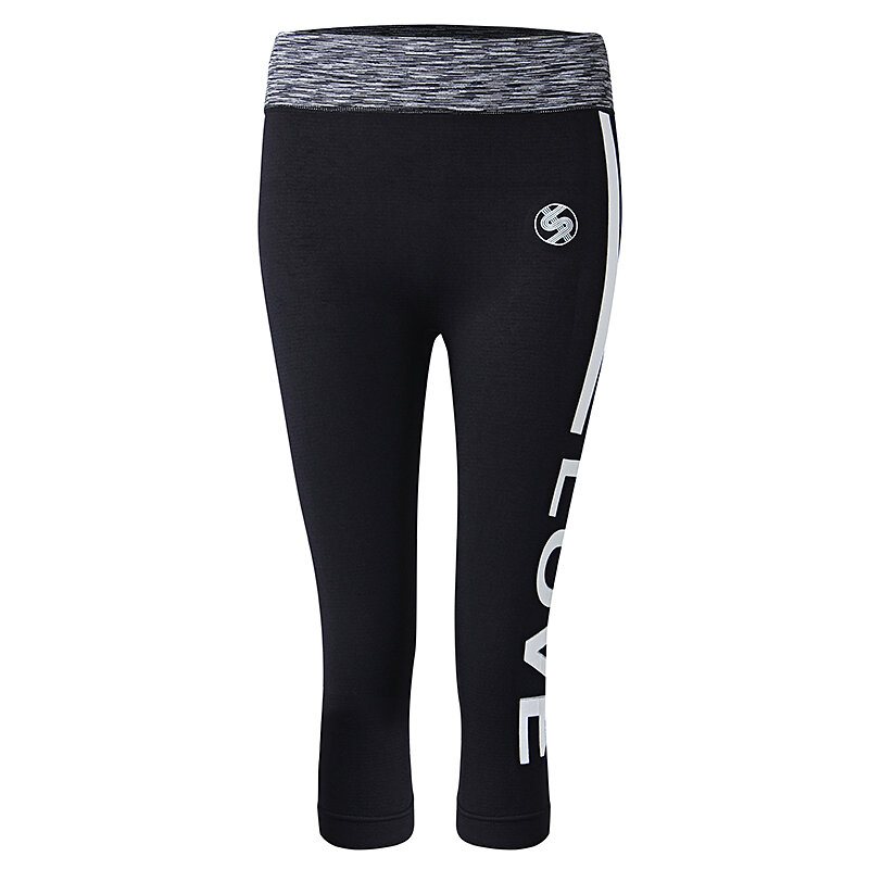 Kvinnor Brevtryckt Slim Yoga Byxor Sjunde Längd Fitness Legging