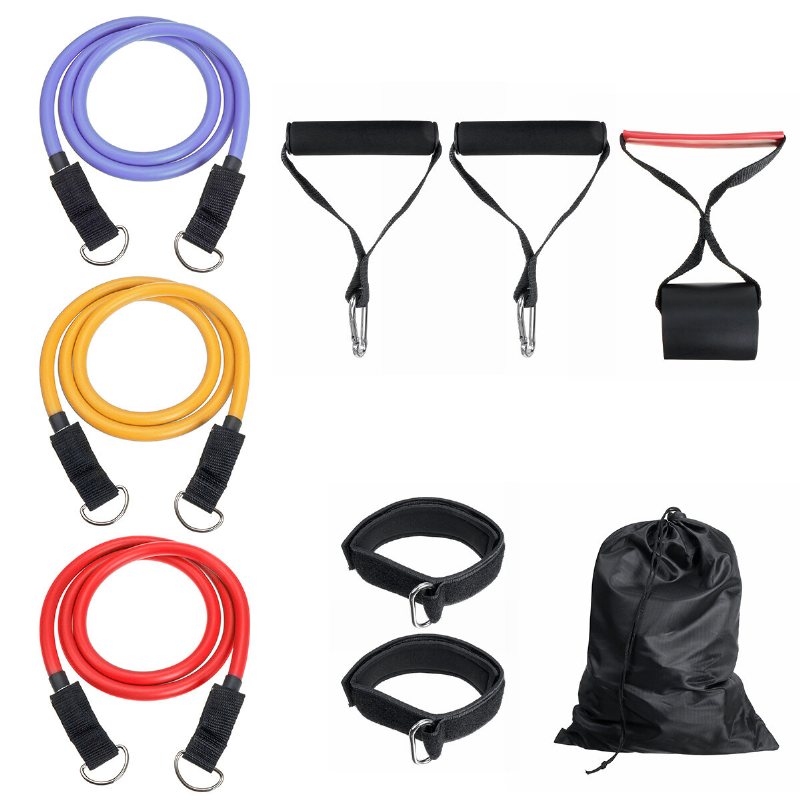 Män/kvinnor Fitness Motståndsband Kit Hem Yoga Pilates Abs Tube Bälte Workout Band