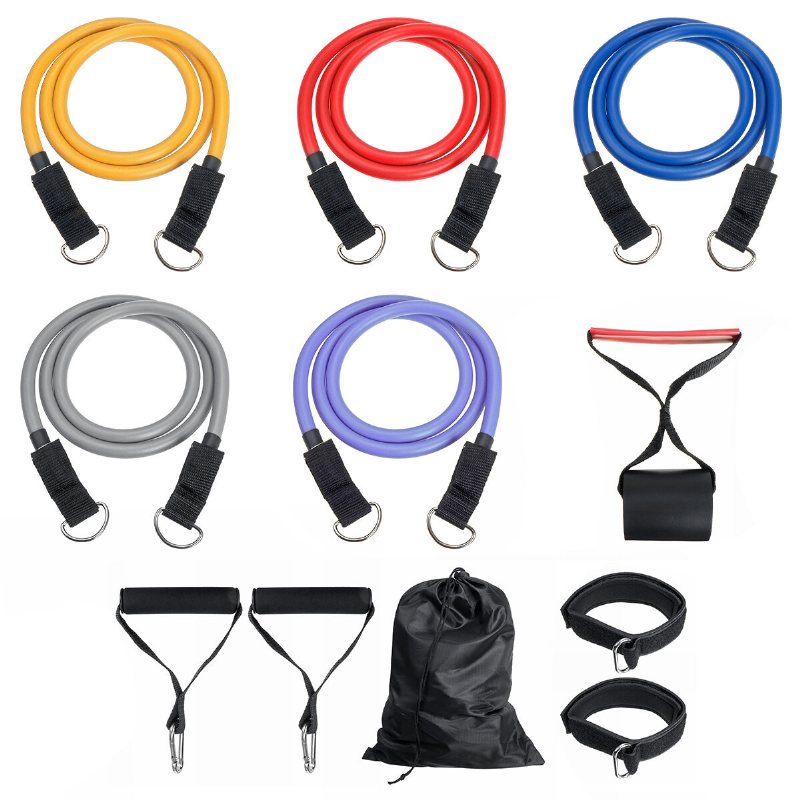 Män/kvinnor Fitness Motståndsband Kit Hem Yoga Pilates Abs Tube Bälte Workout Band