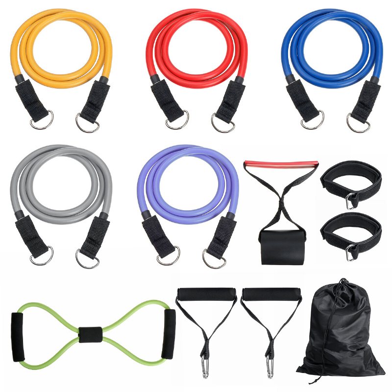 Män/kvinnor Fitness Motståndsband Kit Hem Yoga Pilates Abs Tube Bälte Workout Band