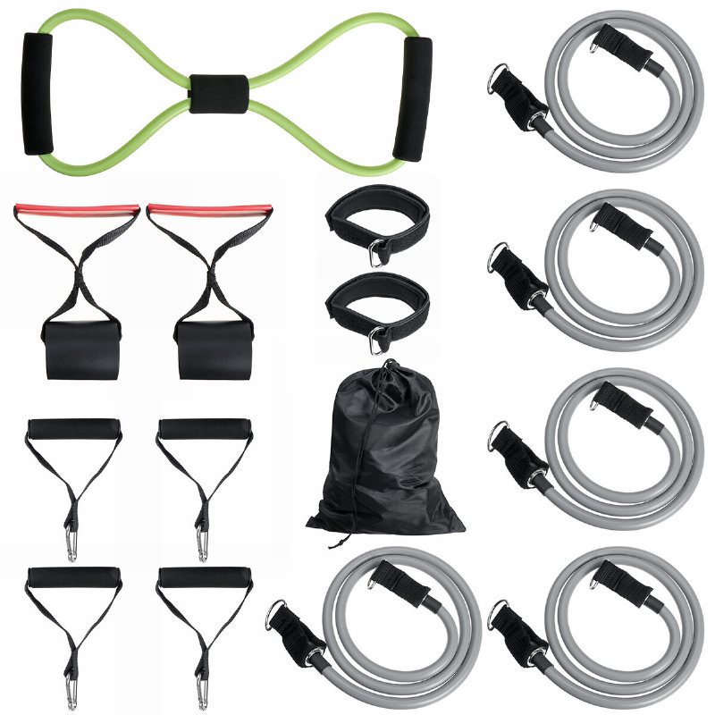 Män/kvinnor Fitness Motståndsband Kit Hem Yoga Pilates Abs Tube Bälte Workout Band