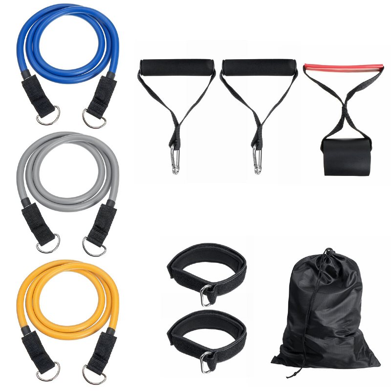 Män/kvinnor Fitness Motståndsband Kit Hem Yoga Pilates Abs Tube Bälte Workout Band