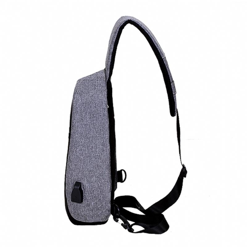 Men Extern Usb Laddning Multi-function Sling Bag Vattenavvisande Anti Theft Bag För Ipad