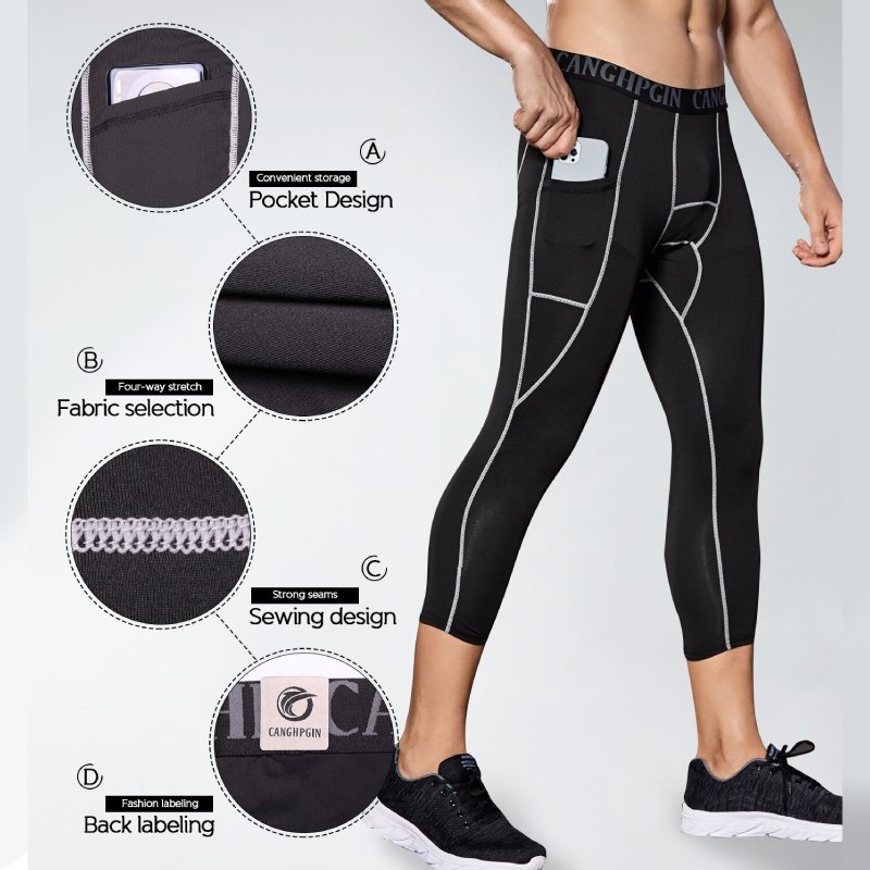 Strumpbyxor För Män Sport Löp Leggings Gym Workout