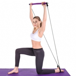 Multifunktionell Pilates Rod Hem Fitness Sport Naturlatex Yoga Pole Resistance Band