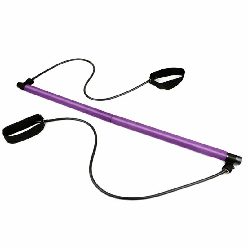 Multifunktionell Pilates Rod Hem Fitness Sport Naturlatex Yoga Pole Resistance Band