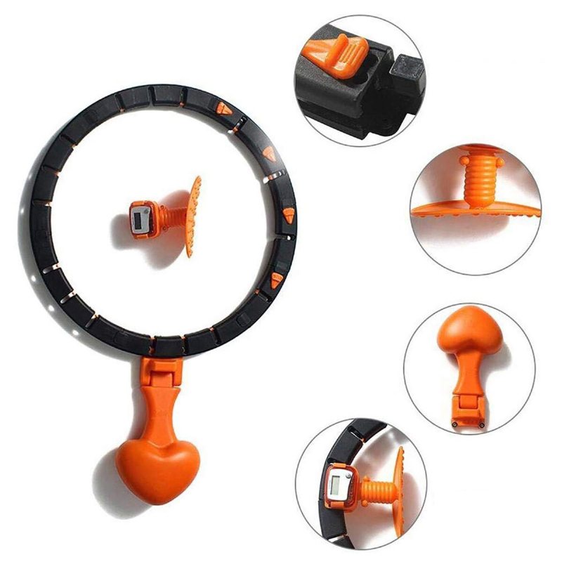 Multifunktionsjusterbar 33-39 cm Smart Slimming Hoop Avtagbar Rotation Lumbal Massage Räknar