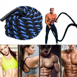 Power Guidance Battle Rope 25/38 mm Bred Polyester 9m/12m/15m/ Långa Träningsvibrationsrep Gym Muskelbyggande Rep