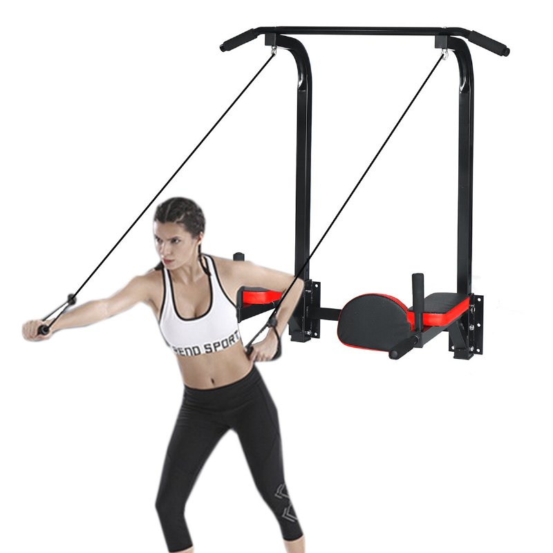 Pull Up Bar Väggfäste Chin Up Dip Station Power Tower Gym Hem Fitness Sport