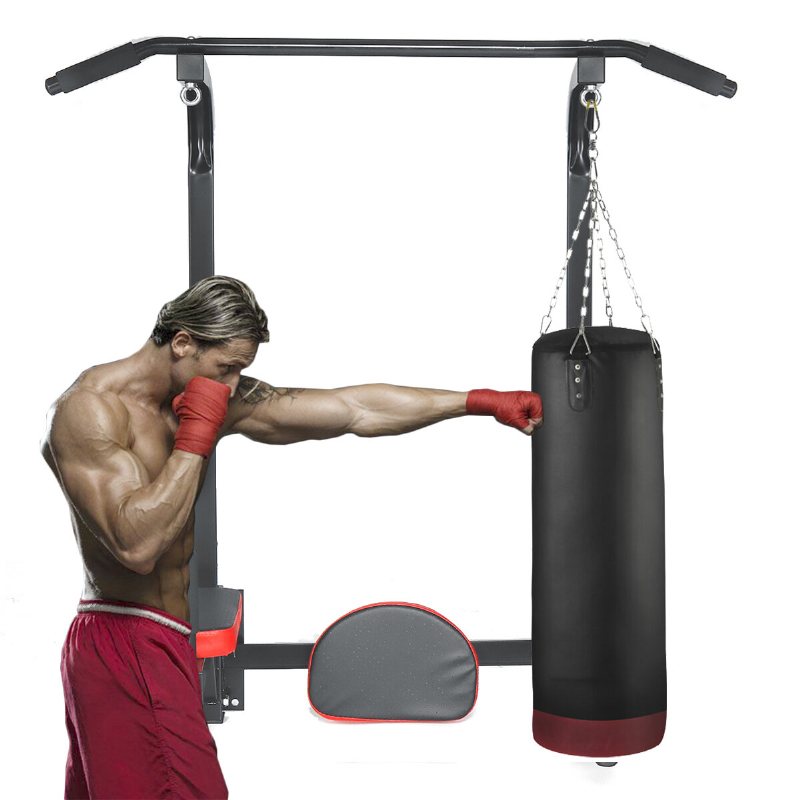 Pull Up Bar Väggfäste Chin Up Dip Station Power Tower Gym Hem Fitness Sport